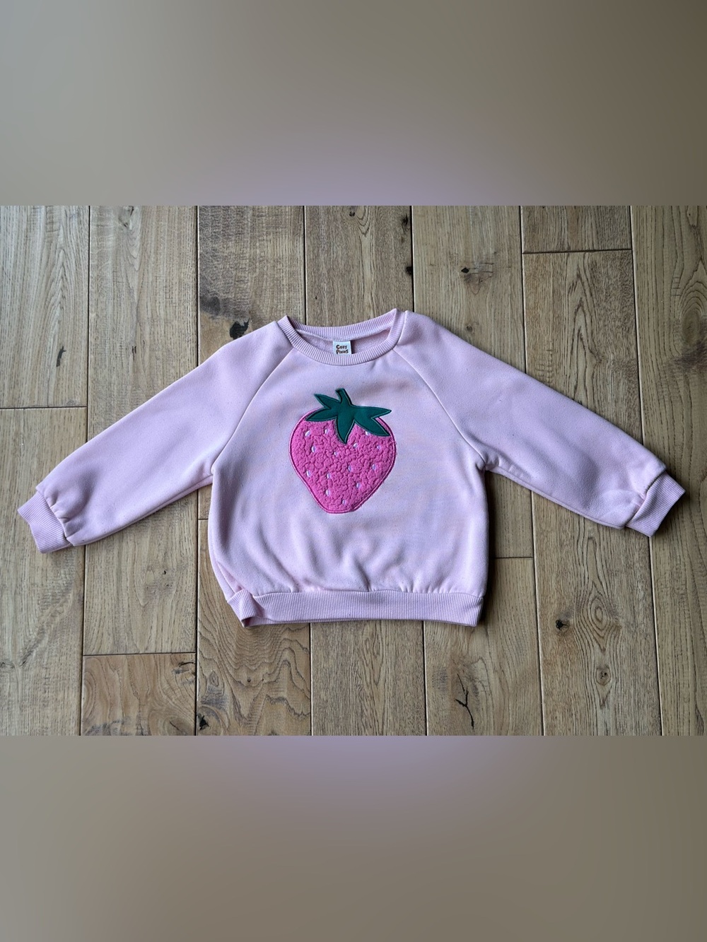 Cozy Pixies Strawberry Appliqué Crewneck Sweatshirt size 12-18 Months